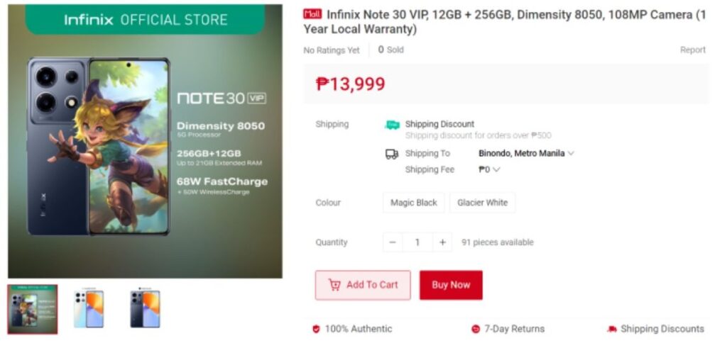 Harga Spesifikasi Infinix Note 30 VIP