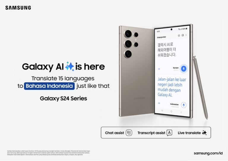 Samsung menghadirkan dukungan Galaxy AI Bahasa Indonesia pada perangkat S24 Series terlebih dahulu pada tanggal 26 april
