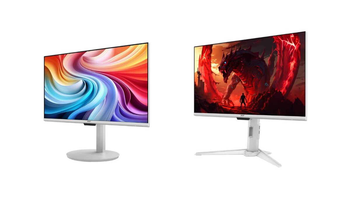 2 monitor acer dengan fitur pintar Google tv