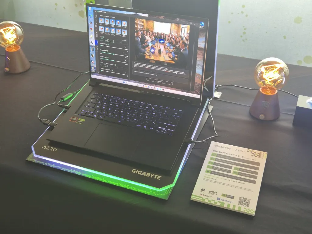 Laptop Giogabyte Gaming A16 berwarna hitam