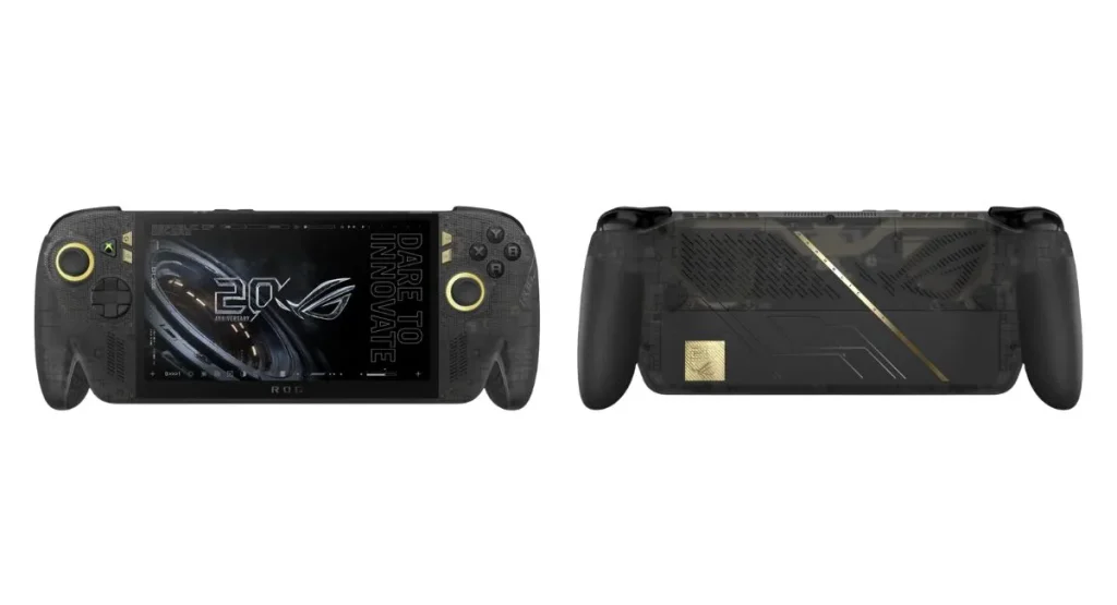 Tampak depan dan belakang ROG XBOX Ally X20 varian warna hitam